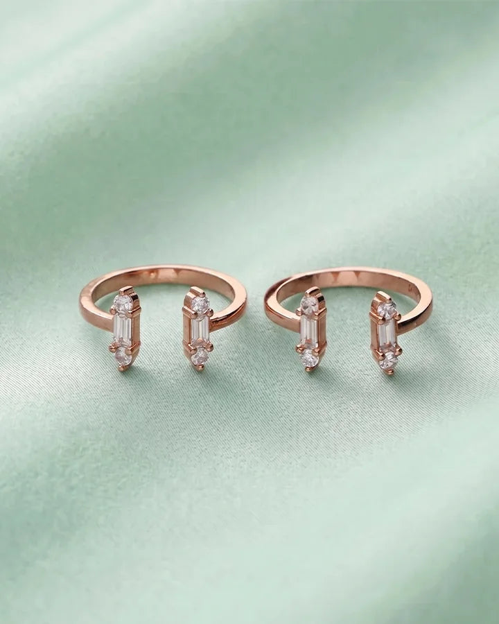 Rectarose Toe Rings in 92.5 Silver