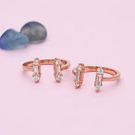 Rectarose Toe Rings in 92.5 Silver