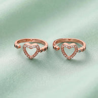 Heart Toe Rings in 92.5 Silver