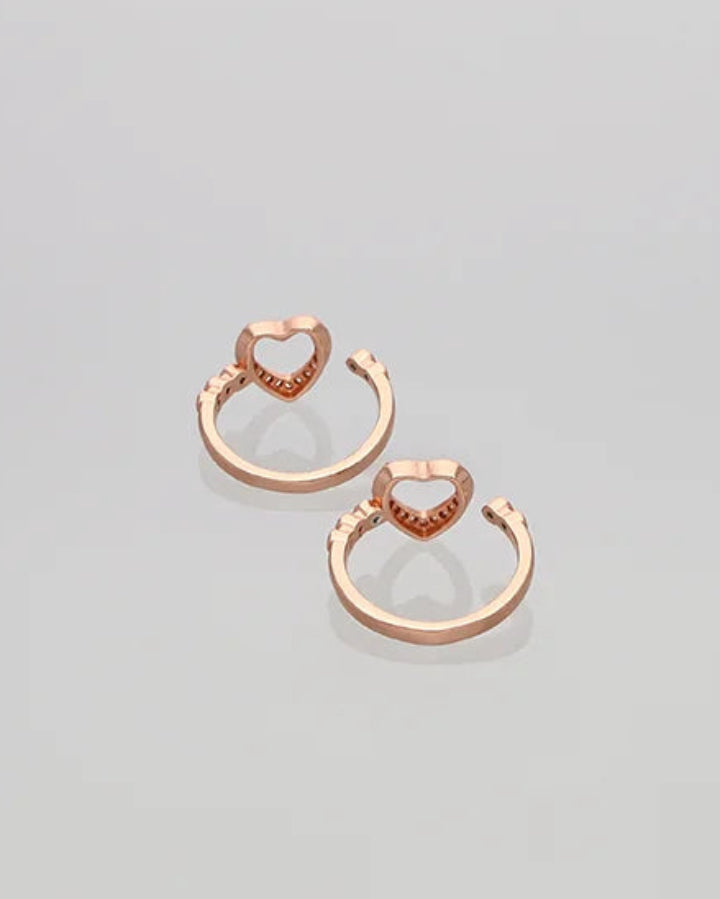 Heart Toe Rings in 92.5 Silver