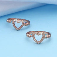 Heart Toe Rings in 92.5 Silver