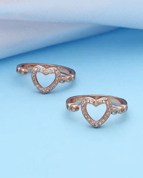 Heart Toe Rings in 92.5 Silver
