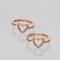 Heart Toe Rings in 92.5 Silver