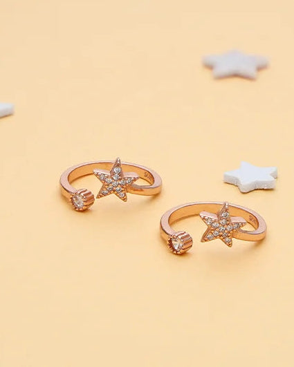 Astra Toe Rings in 92.5 Silver