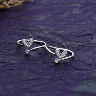 MiniHeart Toe Rings in 92.5 Silver