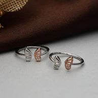 Papillon Toe Rings in 92.5 Silver