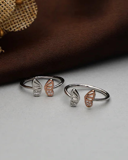 Papillon Toe Rings in 92.5 Silver