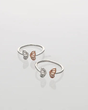 Papillon Toe Rings in 92.5 Silver