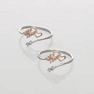 Heart link Toe Rings in 92.5 Silver