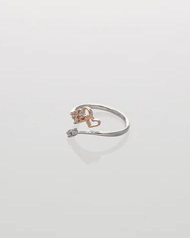 Heart link Toe Rings in 92.5 Silver