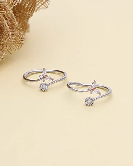 Winglit Toe Rings in 92.5 Silver