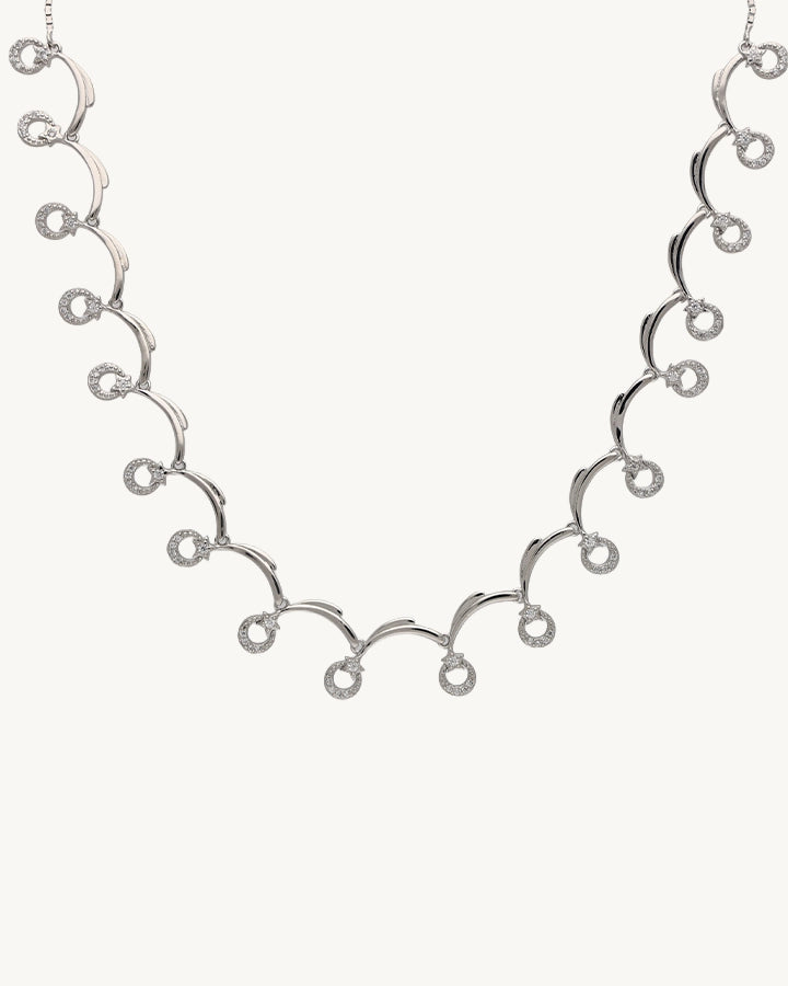 EternaGlow Rhodium Necklace