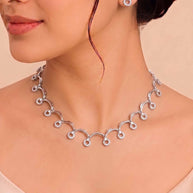 EternaGlow Rhodium Necklace