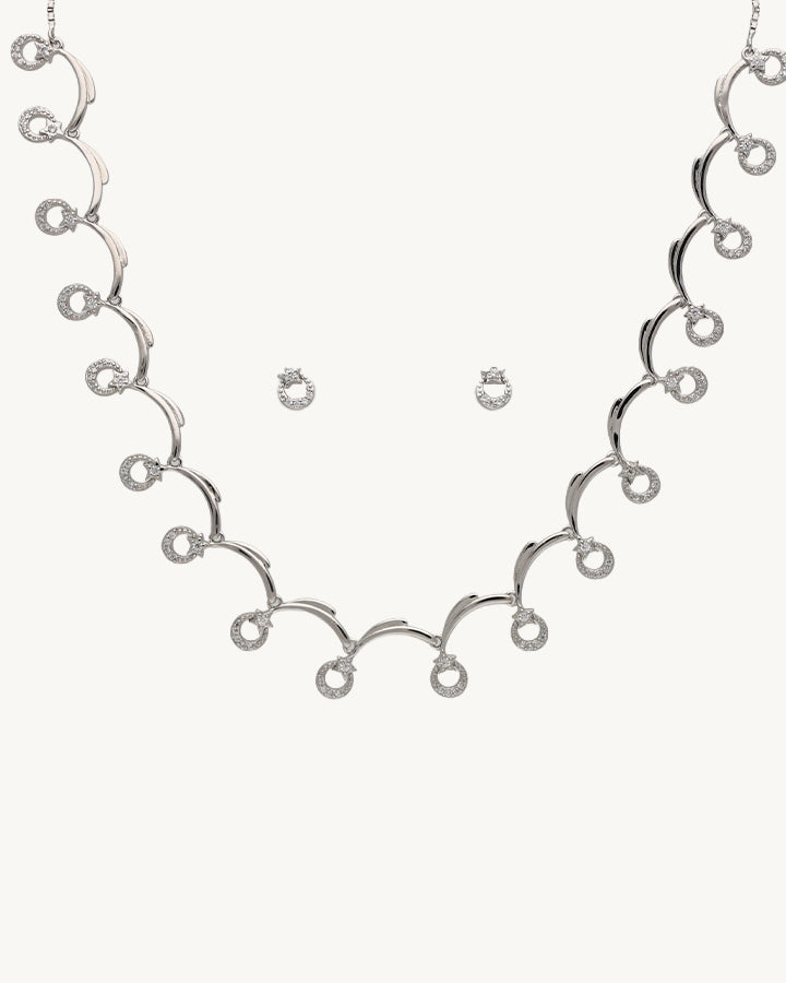 EternaGlow Rhodium Necklace
