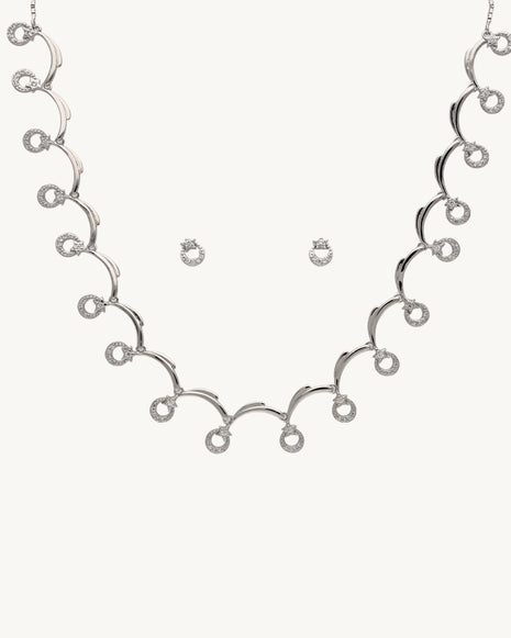 EternaGlow Rhodium Necklace