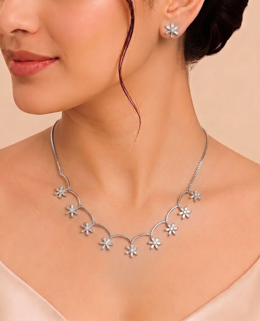 FrostFlake ShimmerSet Necklace