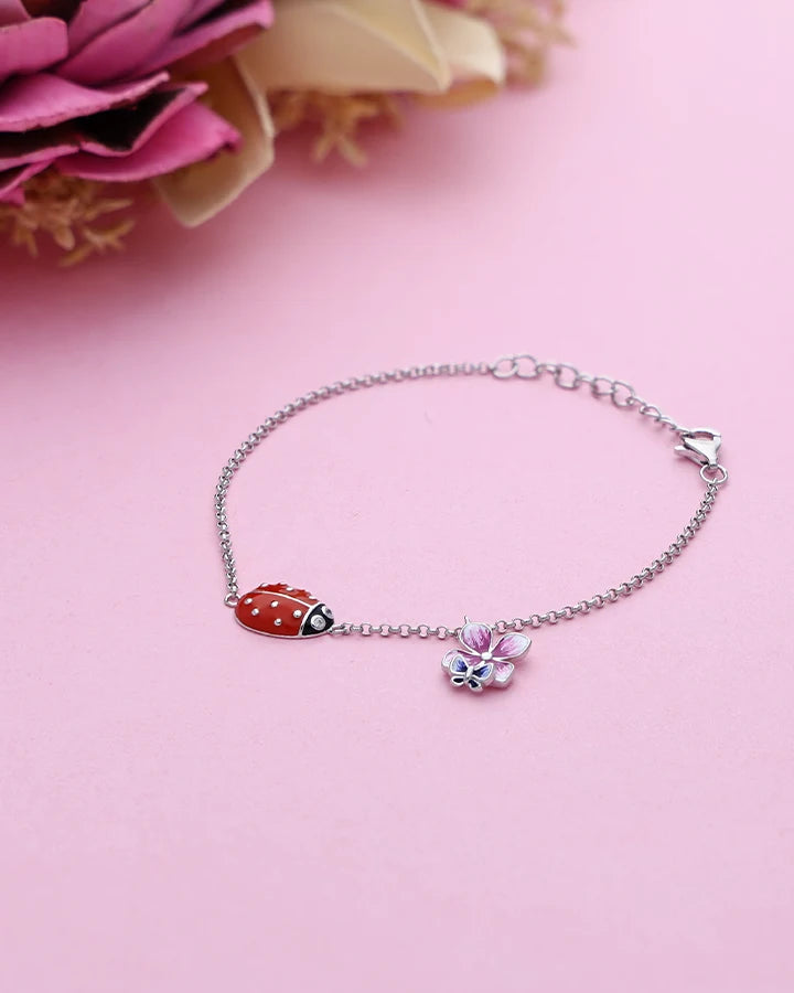 Ladybug Bracelet in 92.5 Silver