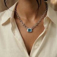 Solitaire Chain in 92.5 Silver