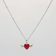 Heart Wing Chain in 92.5 Silver