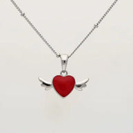Heart Wing Chain in 92.5 Silver