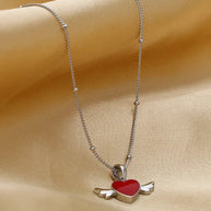 Heart Wing Chain in 92.5 Silver