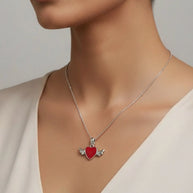 Heart Wing Chain in 92.5 Silver