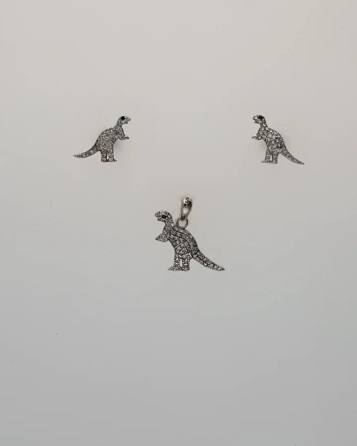 Dino Shimmer Pendant Set in 92.5 Silver