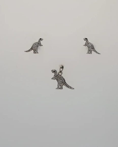 Dino Shimmer Pendant Set in 92.5 Silver