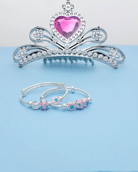 Floral Grace Adjustable Baby Kadli in 92.5 Silver