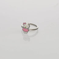 Hello Kitty Pink Enamel Baby Ring in 92.5 Silver
