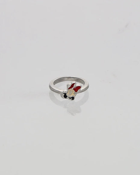 Mickey Magic Red Enamel Baby Ring in 92.5 Silver