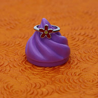 Blossom Glow Red Enamel Baby Ring in 92.5 Silver