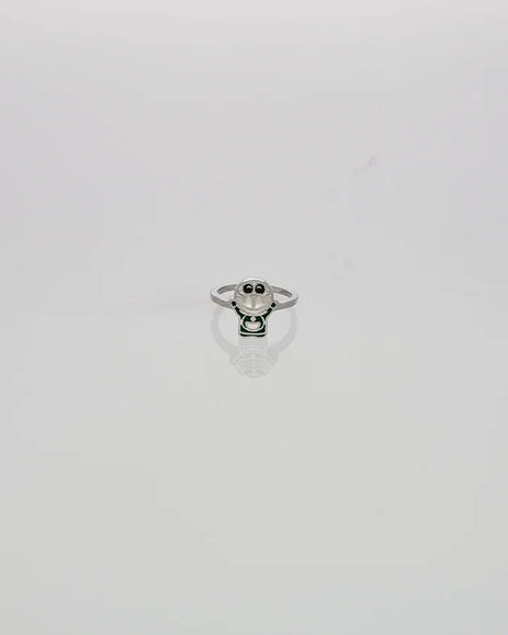 Green Doraemon Baby Ring in 92.5 Silver