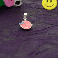 Pink Smily Pendant in 92.5 Silver