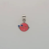 Pink Smily Pendant in 92.5 Silver