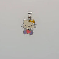 Bow Kitty Pendant in 92.5 Silver