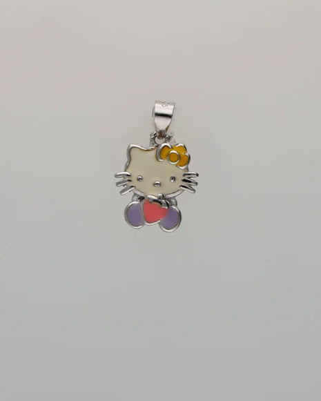 Bow Kitty Pendant in 92.5 Silver