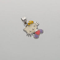 Bow Kitty Pendant in 92.5 Silver