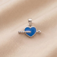 Blue Heart Pendant in 92.5 Silver