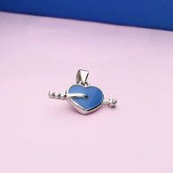 Blue Heart Pendant in 92.5 Silver