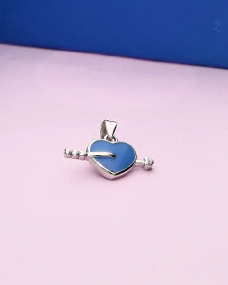 Blue Heart Pendant in 92.5 Silver