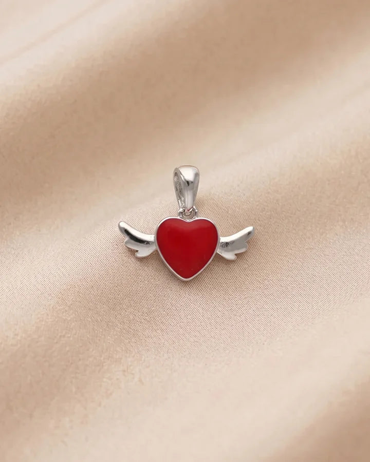 Red Winged Pendant in 92.5 Silver