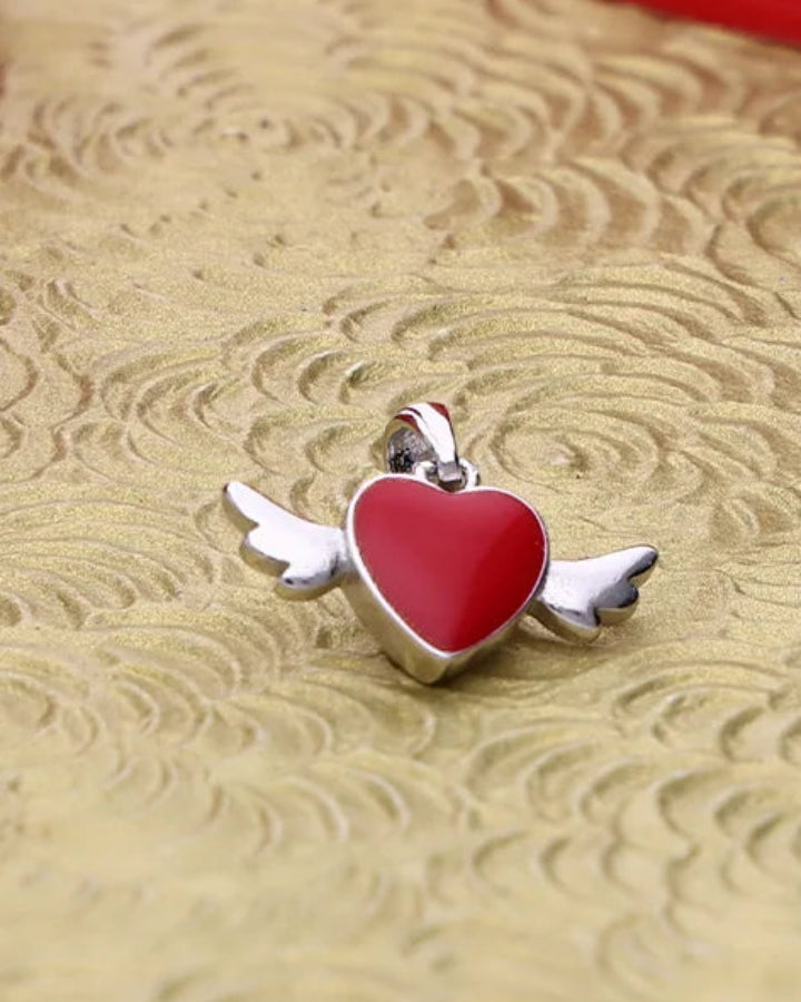 Red Winged Pendant in 92.5 Silver