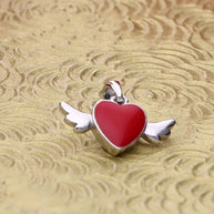 Red Winged Pendant in 92.5 Silver