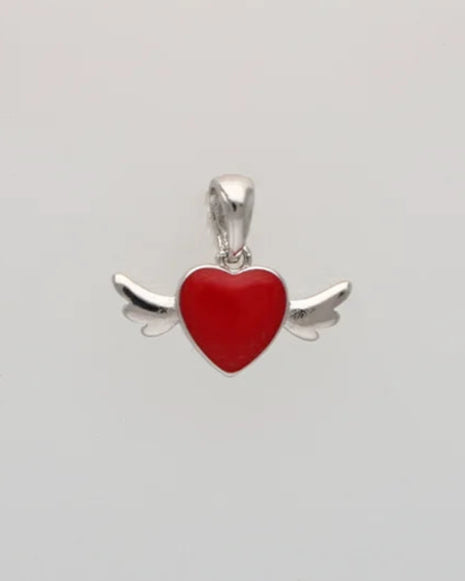Red Winged Pendant in 92.5 Silver
