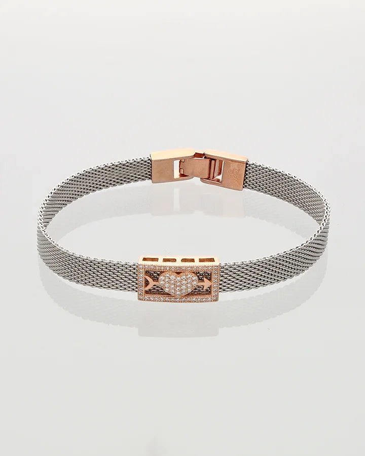 Heart Belt Bracelet in 92.5 Silver