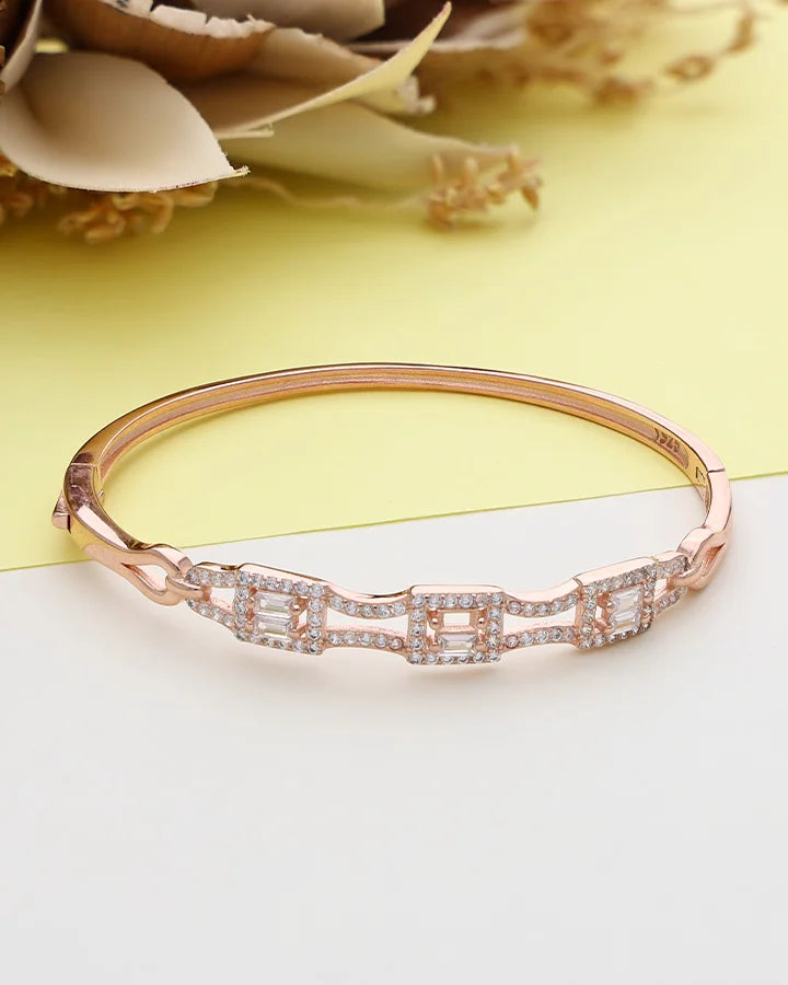 White Stone Kada in 92.5 Silver