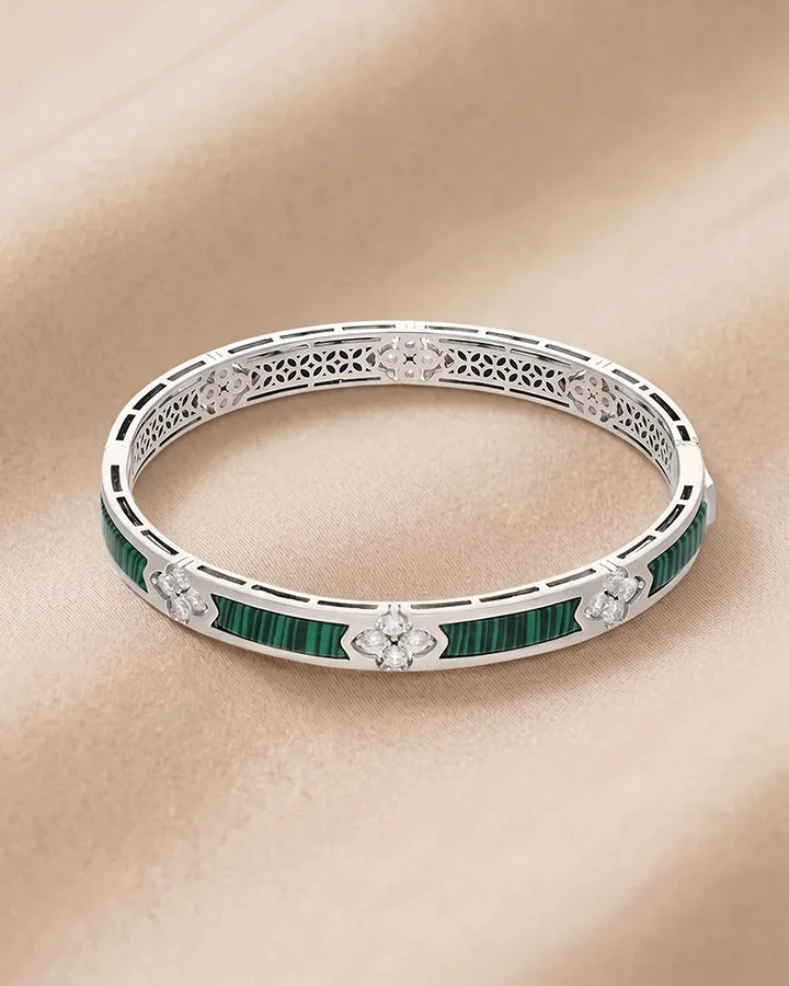 Green Enamel Kada in 92.5 Silver