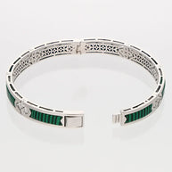Green Enamel Kada in 92.5 Silver