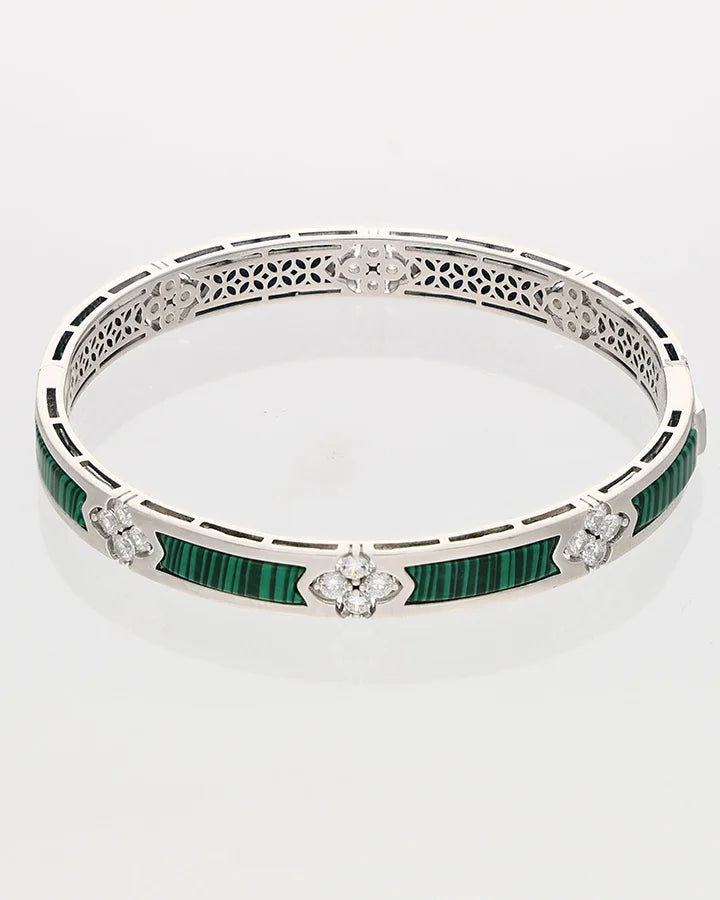 Green Enamel Kada in 92.5 Silver